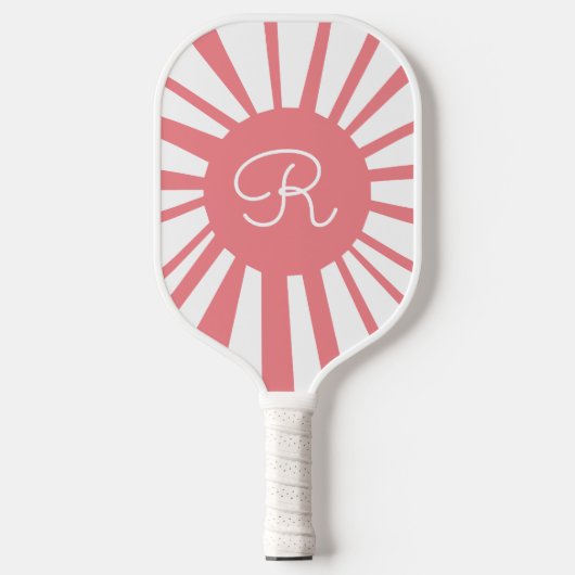 Pink White Sun Mit Monogramm Pickleball Paddel Pickleball Schläger (Vorderseite)