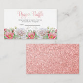 Pink White Sweet Floral Baby Dusche Windeln Windel Begleitkarte (Vorne/Hinten)
