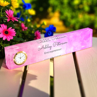 Pink White Teacher Fashion Blogger Namensplakette