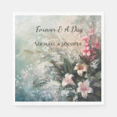 Pink White Tropical Floral Wedding Serviette (Vorderseite)