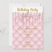 PINK WHITE TUFTED CAKE JEDEN ANLASS GEBURTSTAG EINLADUNG (Vorderseite)