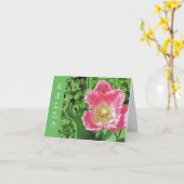 "PINK & WHITE TULIP with FRINGE / HELLO" Karte (Gelbe Blume)