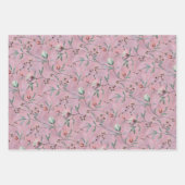 Pink & White Tulips Muster Geschenkpapier Set (Vorderseite 3)