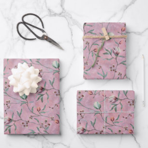Pink & White Tulips Muster Geschenkpapier Set