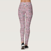 Pink & White Tulips Muster Leggings (Rückseite)