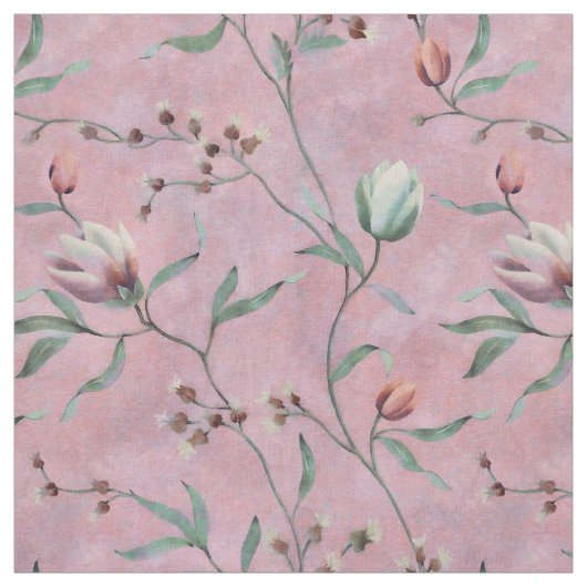 Pink & White Tulips Muster Stoff (Muster)