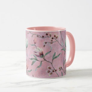 Pink & White Tulips Muster Tasse