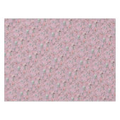 Pink & White Tulips Muster Tischdecke (Vorderseite (Horizontal))