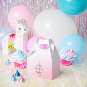 Pink White Unicorn Geburtstag Geschenkschachtel