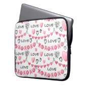 PINK & WHITE VALENTINSTAG LIEBE & HEARS LAPTOPSCHUTZHÜLLE (Vorderseite Links)