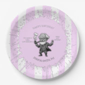  Pink White Vertical Stripe Freud Cartoon Center  Pappteller (Vorderseite)