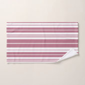 Pink White Vertikal Stripes Muster Badhandtuch Set (Handtuch)
