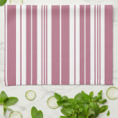 Pink White Vertikal Stripes Muster Geschirrtuch (Gefaltet)