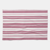 Pink White Vertikal Stripes Muster Geschirrtuch (Horizontal)