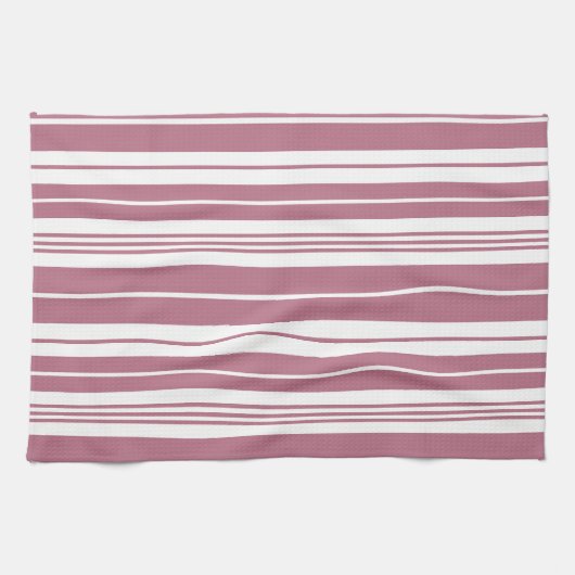 Pink White Vertikal Stripes Muster Geschirrtuch (Horizontal)