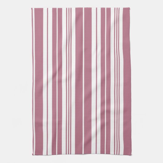 Pink White Vertikal Stripes Muster Geschirrtuch (Vertikal)