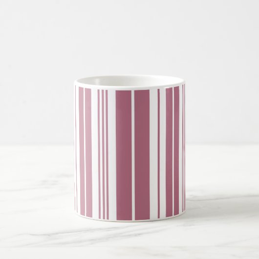 Pink White Vertikal Stripes Muster Kaffeetasse (Mittel)
