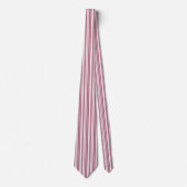 Pink White Vertikal Stripes Muster Krawatte (Vorderseite)