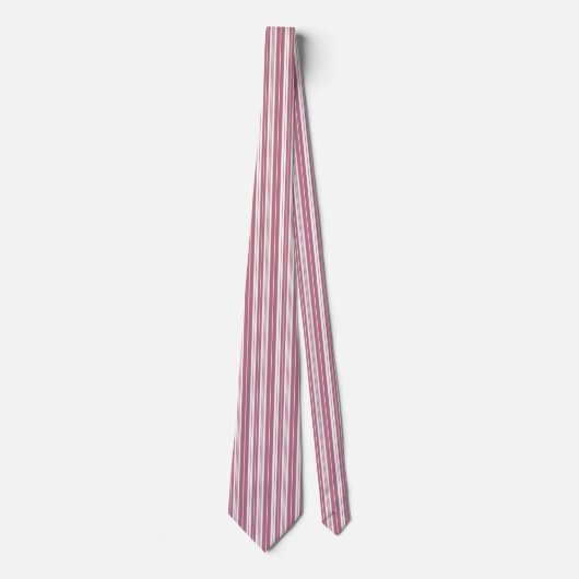 Pink White Vertikal Stripes Muster Krawatte (Vorderseite)
