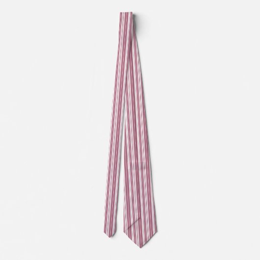 Pink White Vertikal Stripes Muster Krawatte (Rückseite)