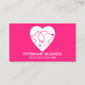 Pink White Veterinary Paw Pet Doctor Animal Visitenkarte (Vorderseite)
