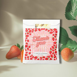 PInk White Vielen Dank Red Strawberry Party Floral Geschenktütchen