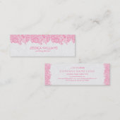 Pink & White Vintag Paisley Spitzen Hochzeitsplane Mini Visitenkarte (Vorne/Hinten)
