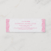 Pink & White Vintag Paisley Spitzen Hochzeitsplane Mini Visitenkarte (Rückseite)