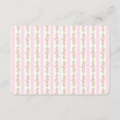 Pink & White Vintage Fancy Floral Baby Registry Begleitkarte (Rückseite)