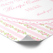 Pink & White Vintage Fancy Floral Share a Recipe Poster (Ecke)