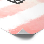 Pink White Watercolor Bunny Baby Dusche Poster (Ecke)