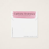 Pink White Watercolor Pinselstrich Nekklammer Disp (Vorderseite)