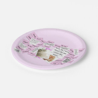 Pink White Wedding Celebration Custom Paper Teller