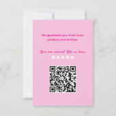 Pink White Wedding Organizer Business Thank you (Rückseite)