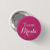 Pink White Wedding Team Bride Button (Vorne & Hinten)