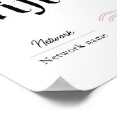 Pink & White Wifi-Kennwort und Netzwerksignatur Poster (Ecke)