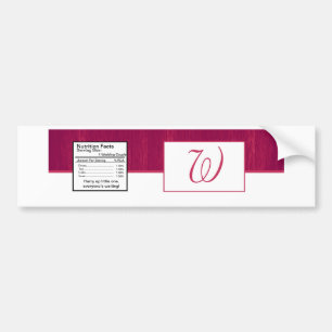 Pink/White Wood Grain Hochzeitswasserflasche Autoaufkleber