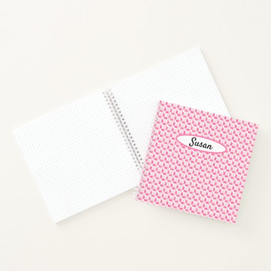Pink White Woven Karos Bullet Journal Notizblock (Innenseite)