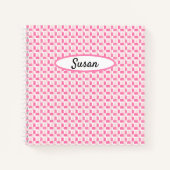 Pink White Woven Karos Bullet Journal Notizblock (Vorderseite)