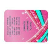 Pink Wichtige Telefonnummern Magnet (Horizontal)
