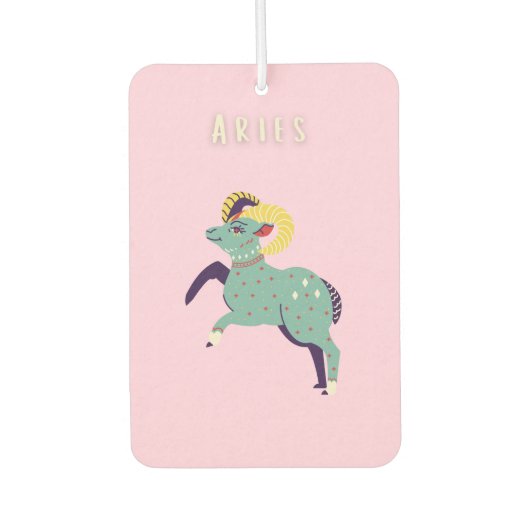 Pink Widder, Sternzeichen, Sternzeichen-Druck Autolufterfrischer (Vorderseite)