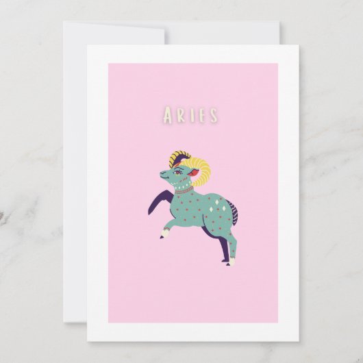 Pink Widder, Sternzeichen, Sternzeichen-Druck Einladung (Vorderseite)