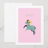Pink Widder, Sternzeichen, Sternzeichen-Druck Einladung (Vorne/Hinten)