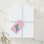 Pink Widder, Sternzeichen, Sternzeichen-Druck Geschenkanhänger (Mit Garn)