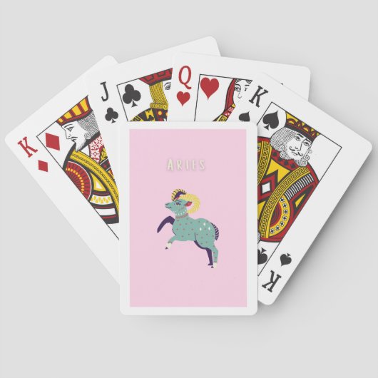 Pink Widder, Sternzeichen, Sternzeichen-Druck Spielkarten (Rückseite)