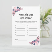 Pink Wie alt war die Bridge Brautparty Game Card Einladung (Stehend Vorderseite)