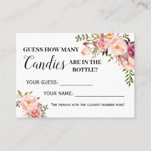 Pink Wie viele Bonbons Spiel zweisprachige Duschka Platzkarte