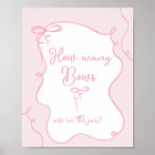 Pink Wie viele Bows sind in der Babydusche Poster (Vorne)