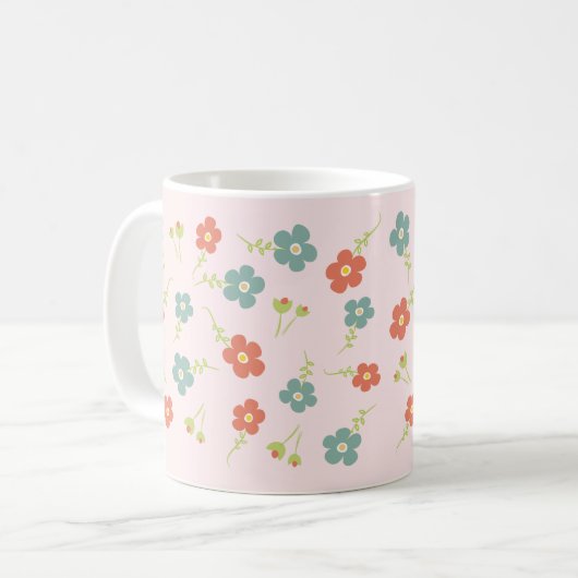 Pink-Wiese-Tasse Kaffeetasse (Vorderseite Links)