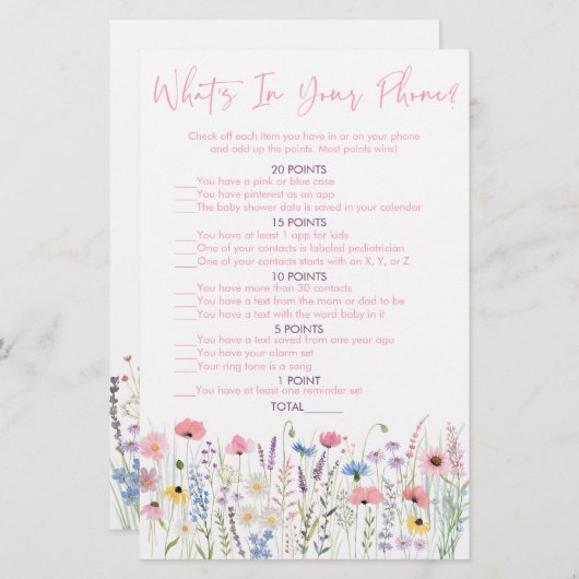 Pink-Wiese-Wildblumen Was ist in deinem Handyspiel (Vorne/Hinten)